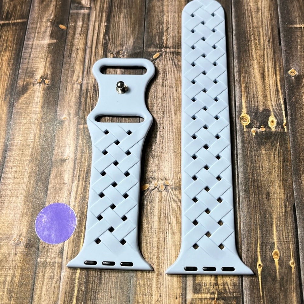 5for$10 Eggshell Baby Blue 42mm/44mm/45mm S/M adjustable Apple Watch Bands Woven